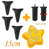 Serdivan 6'Lı Set Mobilya Tv Ünitesi Çekyat Koltuk Kanepe Ayarlı M8 Destek Ayağı 15 Cm Siyah Baza Ayak thumbnail 1