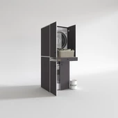 Kenzlife çamaşır-kurutma makinesi dolabı el kindi gri 187*070*60 çekmeceli kapaklı banyo thumbnail 2