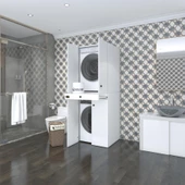 Kenzlife çamaşır-kurutma makinesi dolabı el kindi byz 187*070*60 çekmeceli kapaklı banyo - 1
