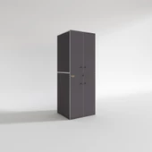 Kenzlife çamaşır-kurutma makinesi dolabı el kindi gri 187*070*60 çekmeceli kapaklı banyo thumbnail 3