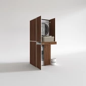 Kenzlife çamaşır-kurutma makinesi dolabı el kindi cvz 187*070*60 çekmeceli kapaklı banyo thumbnail 2