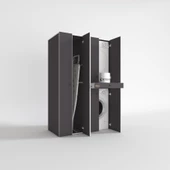 Kenzlife çamaşır-kurutma makinesi dolabı şahrur sol gri 187*120*60 çekmeceli banyo thumbnail 2