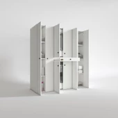 Kenzlife çamaşır-kurutma makinesi dolabı nazzam byz 187*170*60 çekmeceli raflı banyo - 2