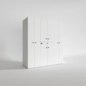 Kenzlife çamaşır-kurutma makinesi dolabı nazzam byz 187*170*60 çekmeceli raflı banyo - 3