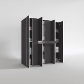 Kenzlife çamaşır-kurutma makinesi dolabı nazzam gri 187*170*60 çekmeceli raflı banyo thumbnail 2