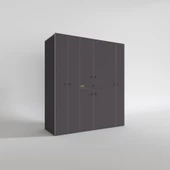 Kenzlife çamaşır-kurutma makinesi dolabı nazzam gri 187*170*60 çekmeceli raflı banyo thumbnail 3