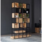 Ahşap Kitaplık Dekoratif Kutulu Büyük Kitaplık - 1