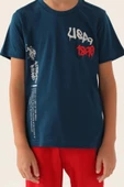 Us Polo Erkek Çocuk Uzay Bermuda Pijama Takımı 17514 - 2