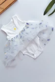 Kız Bebek Yazlık Elbise Kısa Kollu Tüllü Tütü Astarlı Bebek Takım Bebek Giyim - 3