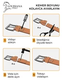 Louisiana Polo %100 Hakiki Deri Kemer Erkek Spor Kemer Siyah 0159 thumbnail 6