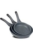 ThermoAD Granit Döküm Tava Seti 3’lü Gri - 20cm-24cm-28cm - 1