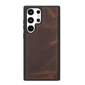 Samsung Galaxy S23 Ultra Uyumlu Deri Cüzdanlı Kılıf G2 Kahve - 3