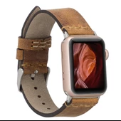 Apple Watch Uyumlu Deri Kordon 38-40-41mm G19-BA7 Taba - 1