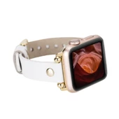 Apple Watch Uyumlu Deri Kordon 38-40-41mm FRG F3 Beyaz - 1