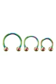 316l Kararmaz Cerrahi Çelik Tragus Kıkırdak Yarım Halka Nal Piercing (1 ADET) Siyah - 10