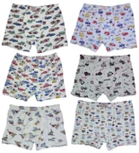 6 Adet Likralı Erkek Çocuk Empirme Desenli Mody Penye Boxer - 2
