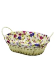 Renkli Bezli Oval Hasır Ekmek Sepeti Royaleks-8821 - 1