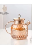 Kabartmalı Borosilikat Cam Demlik 1000ml Royaleks-CM-2006 - 1