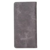 Evra 6.7 inch Uyumlu Deri Kartlıklı Kılıf TN18 Gri - 4