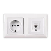 Günsan Visage Beyaz 2'li Set Topraklı Priz ve Telefon Nümeris Cat3 Set - 1