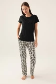 Pierre Cardin Kadın Siyah Kısa Kol Pijama Takımı 8817 - 1