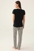 Pierre Cardin Kadın Siyah Kısa Kol Pijama Takımı 8817 - 3