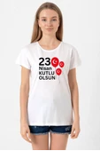 23 Nisan Balon Beyaz Kadın Bisikletyaka Tshirt - 1