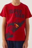 Arneta Süperman Erkek Çocuk Kırmızı Kaprili Pijama Takımı 17023 thumbnail 2