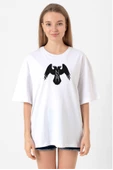 Thor's Ravens Huginn and Muninn Beyaz Kadın Oversize Tshirt thumbnail 1