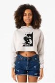 Cowboy Bebop Spike See You Space Cowboy Beyaz Kırçıllı Kadın Crop Kapşonlu thumbnail 1