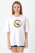 Wiskayok Yellowjackets Logo Beyaz Kadın Oversize Tshirt thumbnail 1