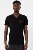Dark Tannhaus Logo Siyah Erkek V yaka Tshirt - 1
