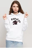 Mr Beast Kanji Beyaz Kadın 3ip Kapşonlu Sweatshirt thumbnail 1