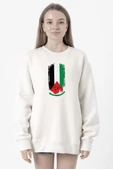 Watermelon Palestine Flag Beyaz Kadın 2ip Sweatshirt thumbnail 1