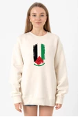 Watermelon Palestine Flag Ekru Kadın 2ip Sweatshirt thumbnail 1