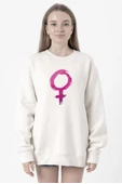 Purple Venus Symbol Beyaz Kadın 2ip Sweatshirt - 1
