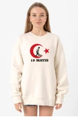 19 Mayıs Ata Ekru Kadın 2ip Sweatshirt - 1