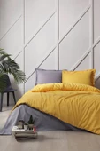 Nishev Nishev Özdilek Çift Kişilik Ranforce Nevresim Takımı Colormix Gold Antrasit - 1