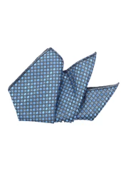 Cengiz İnler Pöti Kareli Desenli Mendilli Mikrofiber Erkek Kravat - 4