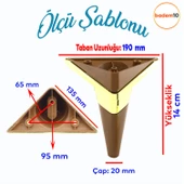 Golden Köşe Lüks Mobilya Kanepe Sehpa TV Ünitesi Koltuk Ayağı Baza Ayakları Kübik Ceviz Altın 14 cm thumbnail 2