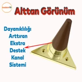 Golden Köşe Lüks Mobilya Kanepe Sehpa TV Ünitesi Koltuk Ayağı Baza Ayakları Kübik Ceviz Altın 14 cm thumbnail 4