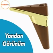 Golden Köşe Lüks Mobilya Kanepe Sehpa TV Ünitesi Koltuk Ayağı Baza Ayakları Kübik Ceviz Altın 14 cm thumbnail 3