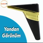 Golden Köşe Lüks Mobilya Kanepe Sehpa TV Ünitesi Koltuk Ayağı Baza Ayakları Siyah Altın 14 cm thumbnail 3