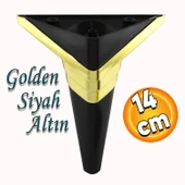 Golden Köşe Lüks Mobilya Kanepe Sehpa TV Ünitesi Koltuk Ayağı Baza Ayakları Siyah Altın 14 cm thumbnail 1