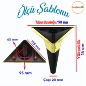 Golden Köşe Lüks Mobilya Kanepe Sehpa TV Ünitesi Koltuk Ayağı Baza Ayakları Siyah Altın 14 cm thumbnail 2