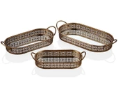 Lamedore Elips Gold 3'lü Tepsi Seti 43,5x22x8 38x17,5x833x14,5x7 Cm - 1
