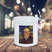 Çiçek Sakal Vincent Van Gogh Baskılı Küllük Kül Tablası- KL227 - 1