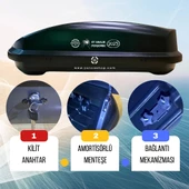 Araç Üstü Port Bagaj - Karbon Siyah - 500 Litre - 142 x 85 x 40 - İç Hacim 350 Litre - 11