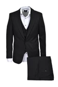 Erkek Siyah Silim Fit Takım Elbise BGL-ST03493 thumbnail 2