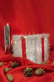 Yılbaşı Ağacı Noel Led Işıklı Hediye Kutusu Paketi Yılbaşı Kırmızı - 2